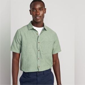 Linen Blend Short Sleeve Buttoned Shirt NWT